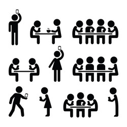 People on smartphones walking and playing games vector