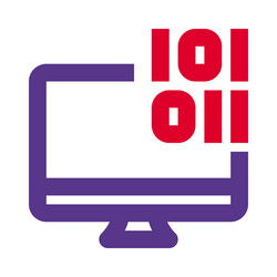 desktop use binary code for process information vector image