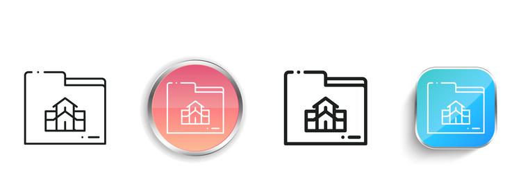 folder icon thin linear regular and button style vector image