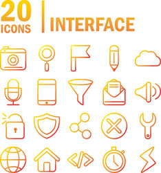 Interface internet web technology digital icons vector