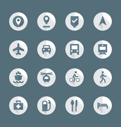Map Navigation Icons - Flat Style vector image