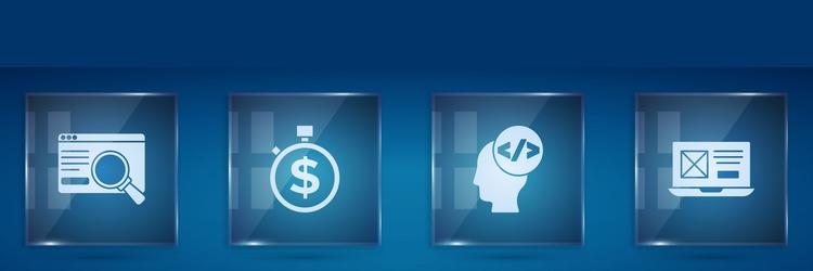 set ui or ux design time is money front end vector image