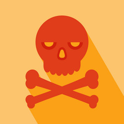 Skull Icon with Shadow vector image