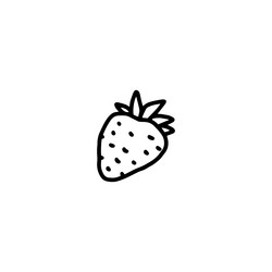 strawberry single berry icon hand drawn doodle vector