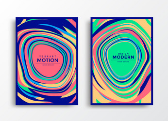 bright posters design with dynamic rounded shapes vector image