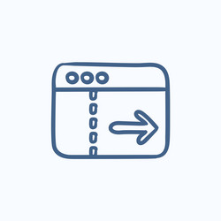 browser window with arrow right sketch icon vector image