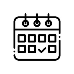 calendar icon thin linear style design isolated vector image
