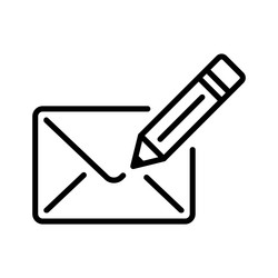 email and pencil icons in line style for edit vector image