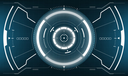 hud sci-fi interface screen view white geometric vector image
