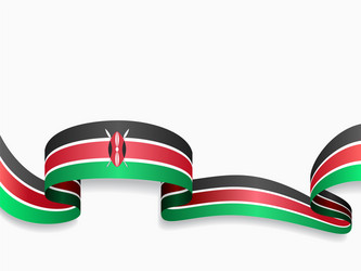 Kenyan flag wavy abstract background vector