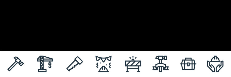 Labour day line icons linear set quality vector