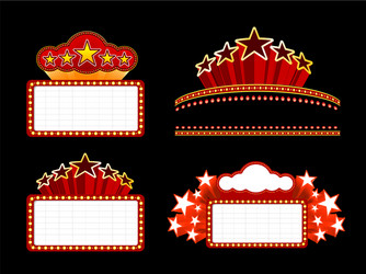 Retro Illuminated Movie Sign vector image