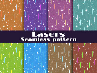 seamless patterns with laser beams background vector