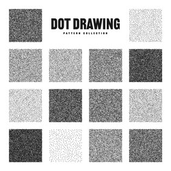 square shaped dotted objects stipple elements vector image