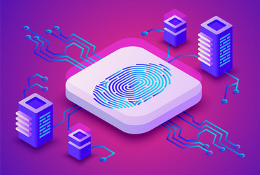 Biometrics blockchain technology vector