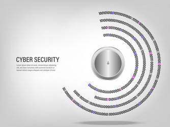 Closed padlock on digital binary code vector