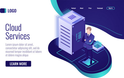 cloud technology concept service for data vector image