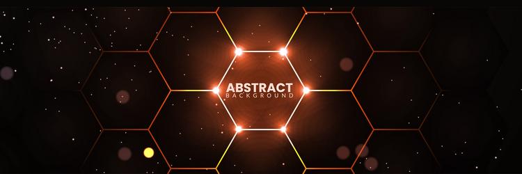 futuristic hexagonal background with glowing neon vector image