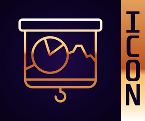 Gold line presentation board with graph schedule vector