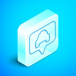 Isometric line map pointer with taxi icon vector