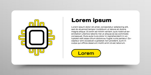 line computer processor with microcircuits cpu vector image