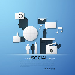 Paper concept of social media and networking vector