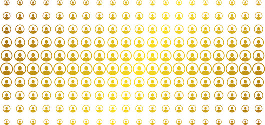 rounded user portrait gold halftone array vector image
