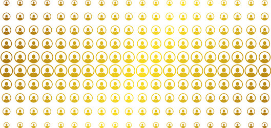 rounded user portrait gold halftone array vector