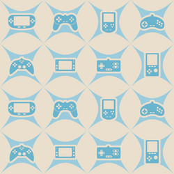 seamless background with game consoles vector image