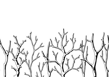 seamless pattern with dry bare branches vector image