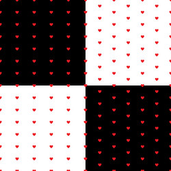 seamless pattern with hearts repeating set vector image
