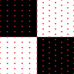 Seamless pattern with hearts repeating set vector