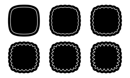 set of squircles or squares shapes with wavy vector image