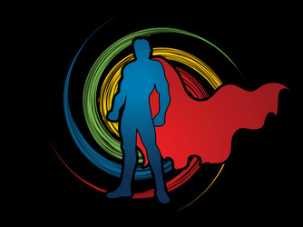 super hero man standing graphic vector