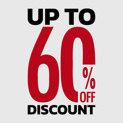 up to 60 percentage off sale vector