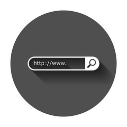 address and navigation bar icon with long shadow vector image
