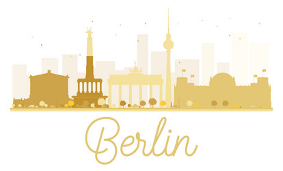 Berlin city skyline golden silhouette vector