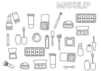 Coloring Pages Makeup Vector Images