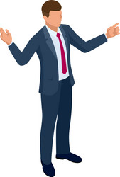 isometric businessman isolated on write creating vector image