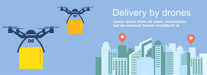 Logistic banner with drone vector