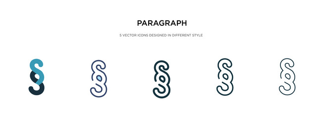 Paragraph icon in different style two colored vector