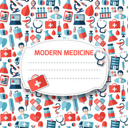 Pattern with medical icons vector