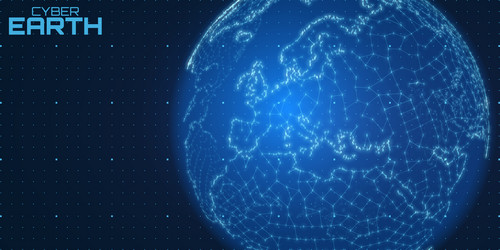 world map construted of numbers vector