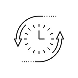 alarm stopwatch isolated clock timer outline icon vector image