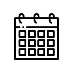 calendar icon thin linear style design isolated vector image