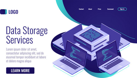 computer network isometric icon concept vector image