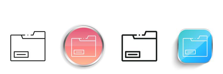 folder icon thin linear regular and button style vector image