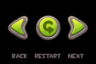 isolated ui metal buttons return next vector image