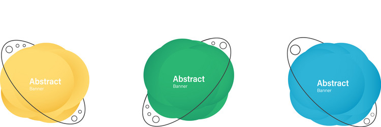 set circle shapes abstract liquid elements vector image