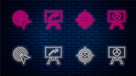 set line board with graph chart target vector image